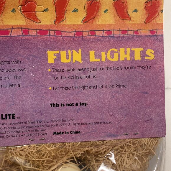 Primal Lite Fun Lights 12 Foot String Light Set Of 10 Lights W/Horses 1999 New - Picture 7 of 9